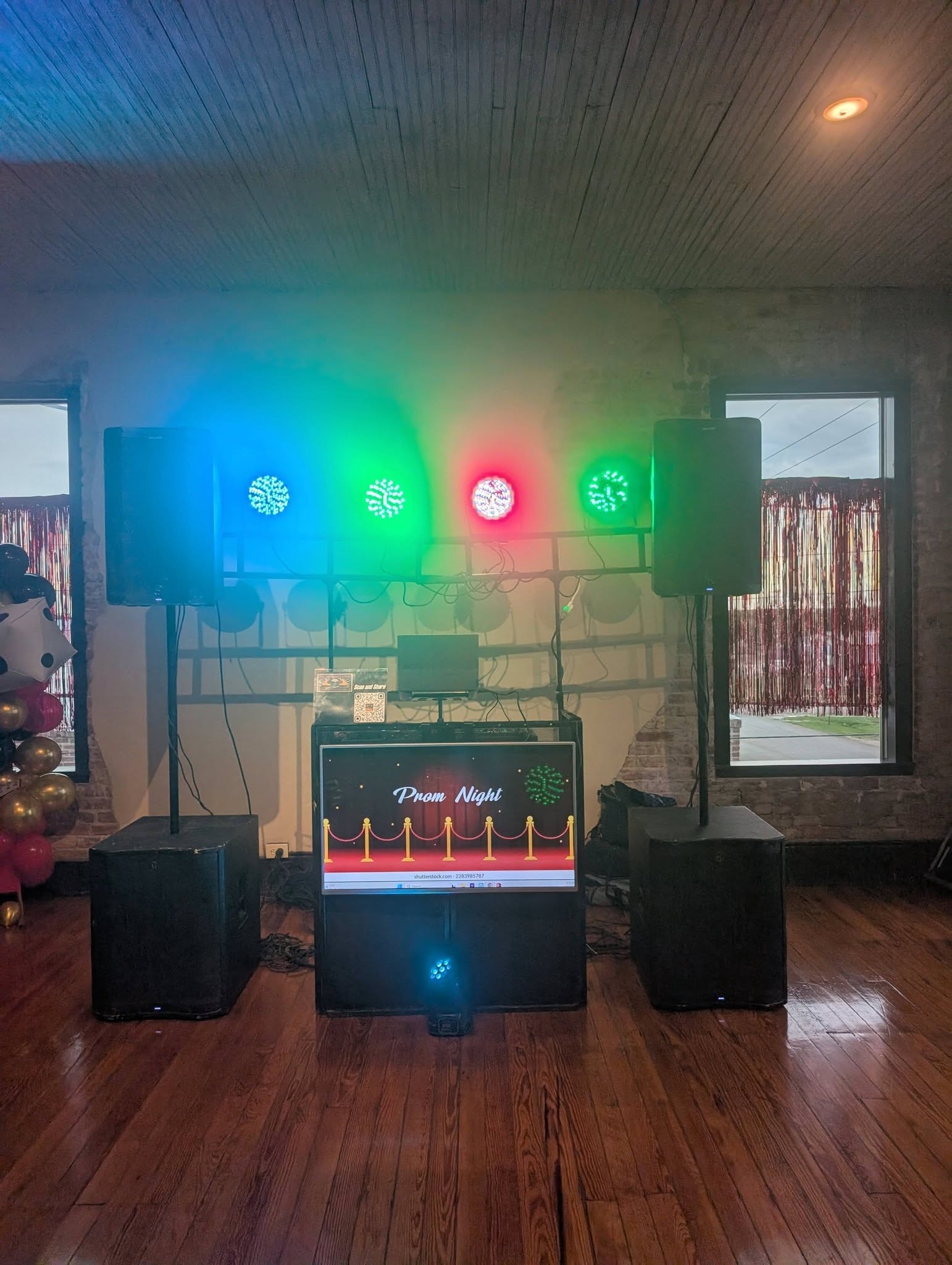 DJ Wildman wide shot prom venue setup